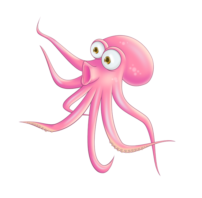 Cephalopod Png Isolated File (black, pink, salmon)