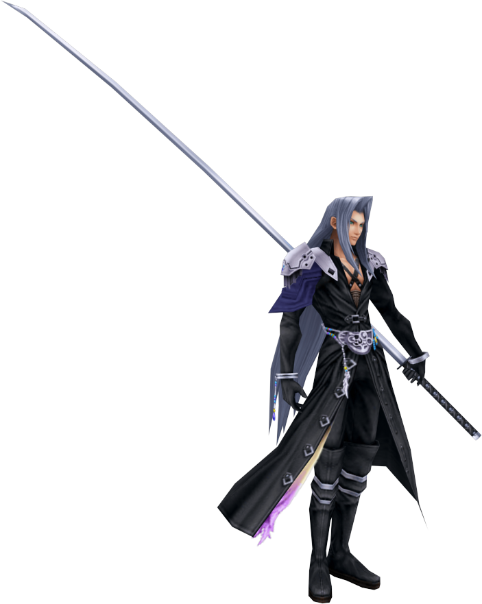 Sephiroth Background Png (black, silver, white, gray)