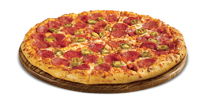 Pepperoni Pizza Png Transparent Image (black, maroon)