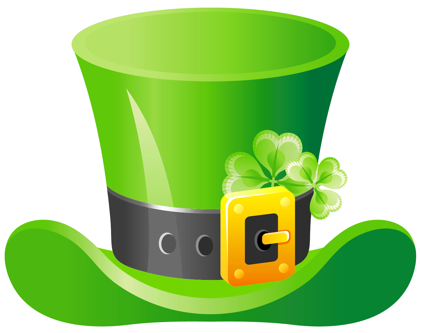 Leprechaun Hat Png Transparent (green, white, olive, silver)