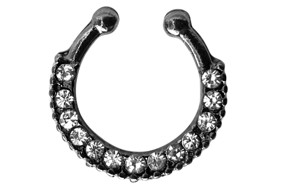 Septum Ring Piercing Png Background Image (black, indigo, gray)