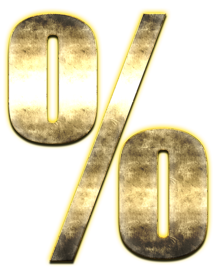 Percent Png Picture (black, white, gold)