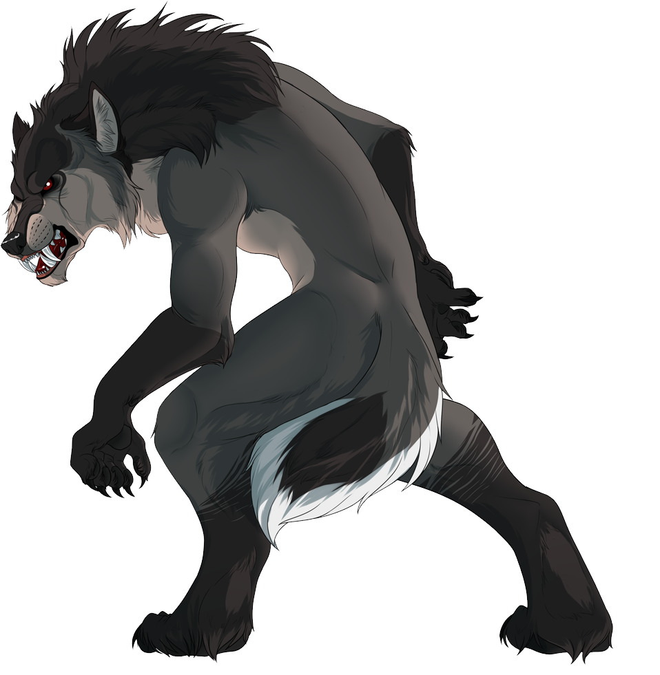 Werewolf No Background (indigo, black, white)