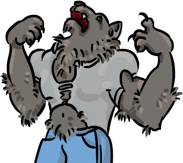 Werewolf Png Free Image (black, gray, silver)