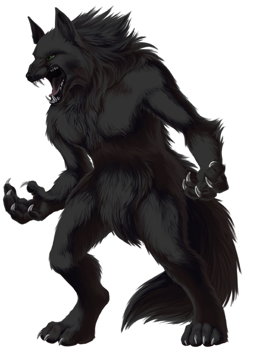 Werewolf Png Transparent Image (black, gray, white)