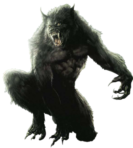 Werewolf Transparent Background (black, gray, white)