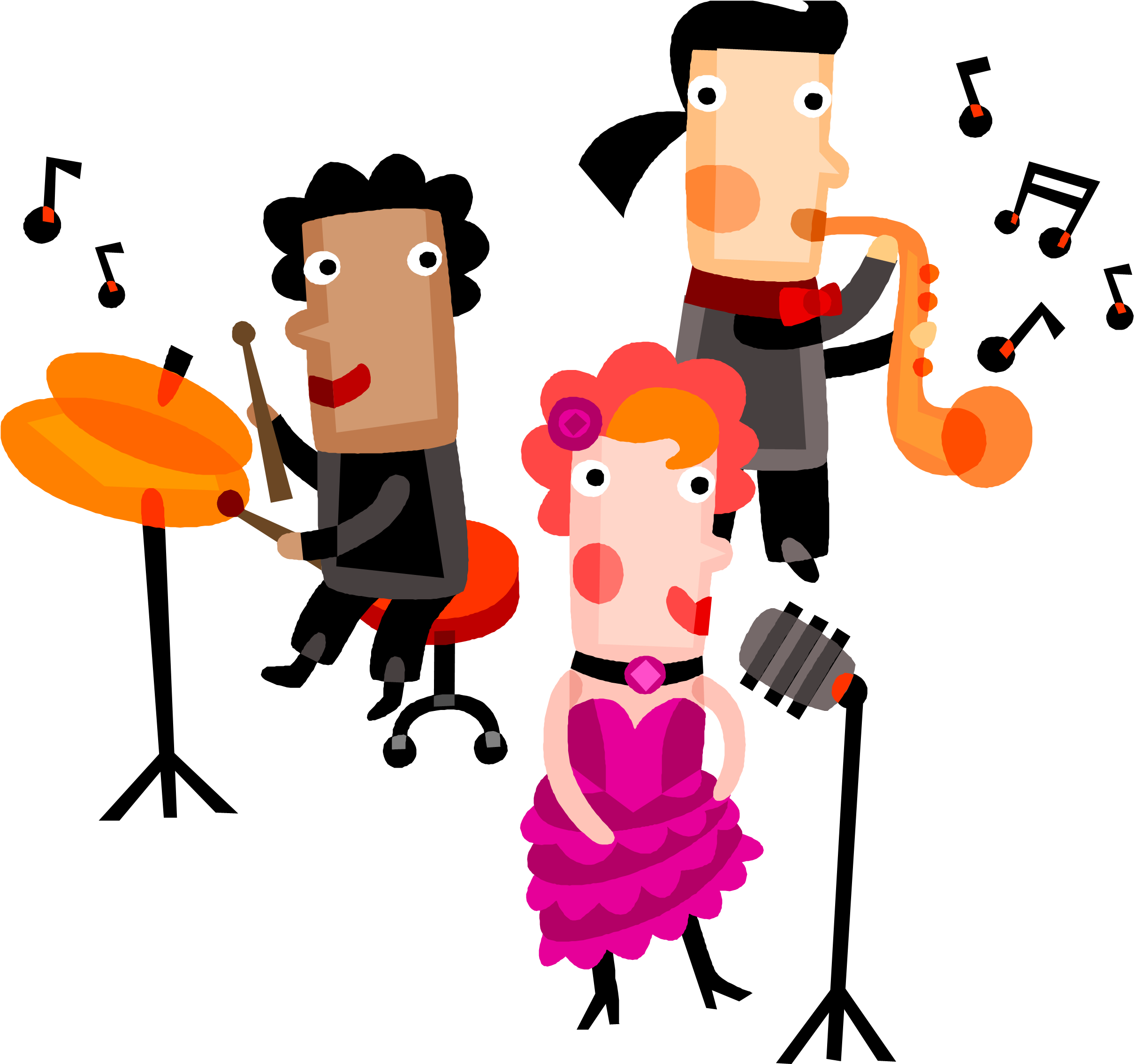 Performance Art Png Pic (purplish red, orange, pink, salmon, black)