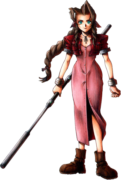 Aerith Gainsborough Png Clipart (black)