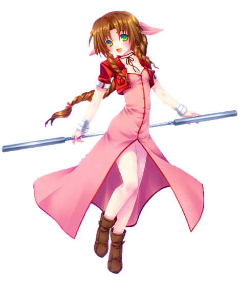 Aerith Gainsborough Png Photo (beige, black, pink)