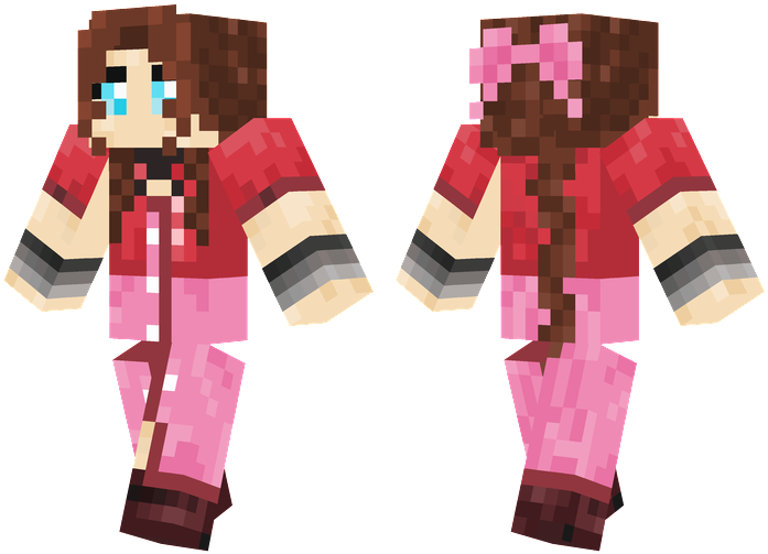 Aerith Gainsborough Png Transparent Image (black, plum, pink, maroon, chocolate)