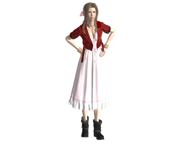 Aerith Gainsborough Transparent Png (white, black)