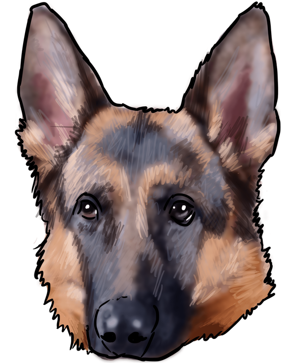 German Shepherd Png Isolated Picture (black)