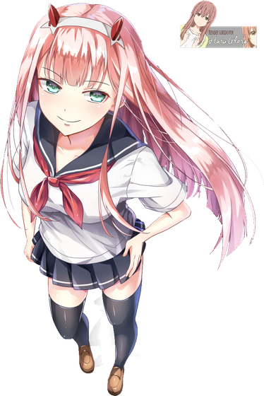 Zero Two Png Photo (black, white, beige, indigo)