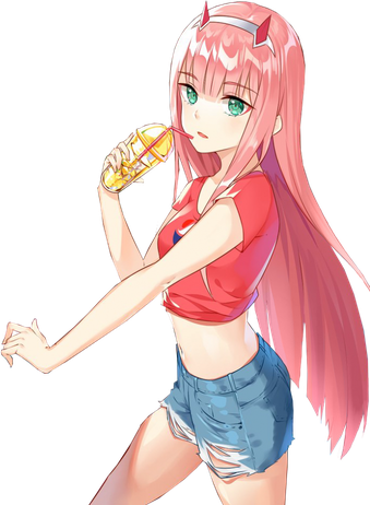 Zero Two Transparent Background (black, salmon, beige)