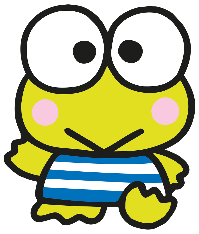 Keroppi Frog Png Clipart (pink, black, gold, white, teal)