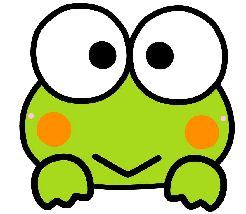 Keroppi Frog Png File (white, orange, black, gold)