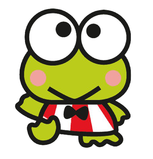 Keroppi Frog Png Picture (pink, black, gold, white, red)