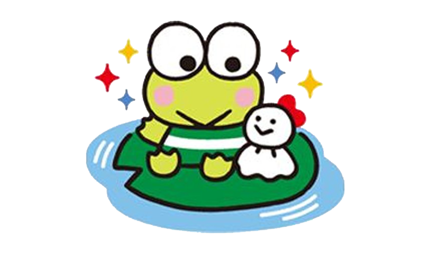 Keroppi Frog Png Transparent Image (white, silver, teal, gold)