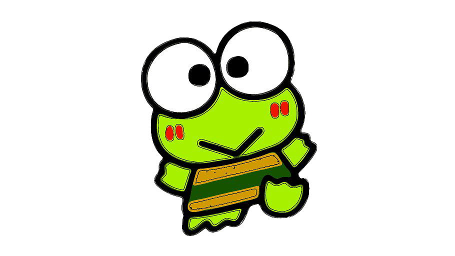 Keroppi Frog Transparent Background (white, yellow, black)