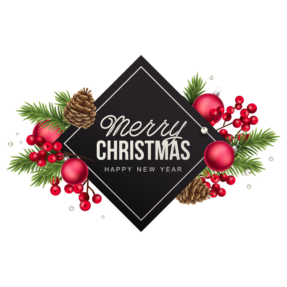 Merry Christmas Celebration Transparent Png (black)