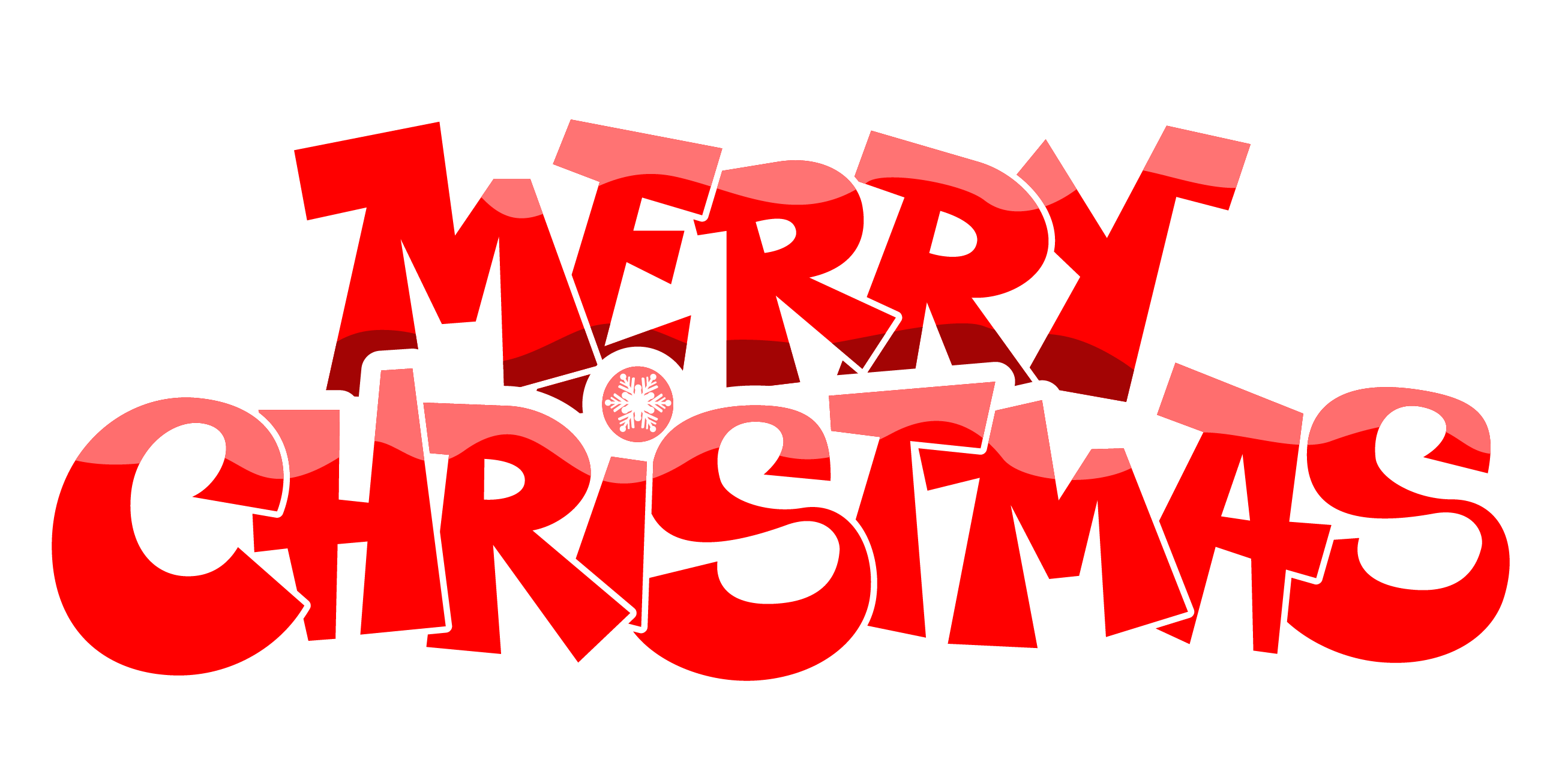 Merry Christmas Text Transparent (salmon, red, white)