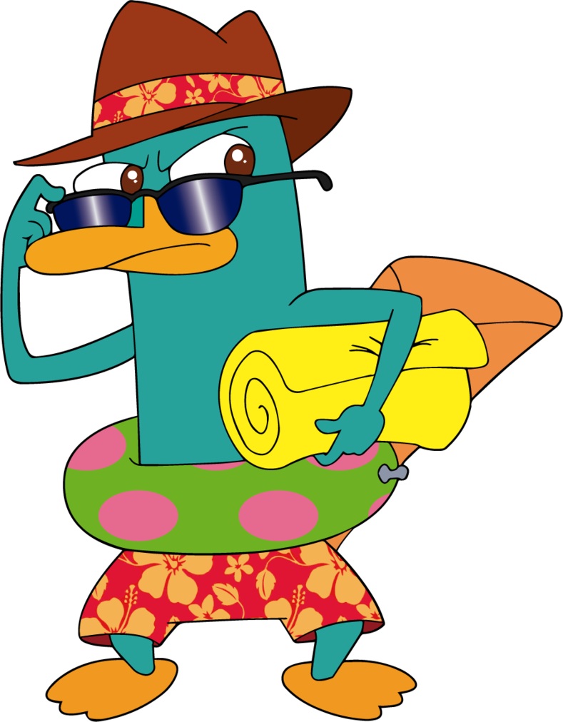 Perry The Platypus Png Isolated File (yellow, teal, maroon, olive, black)