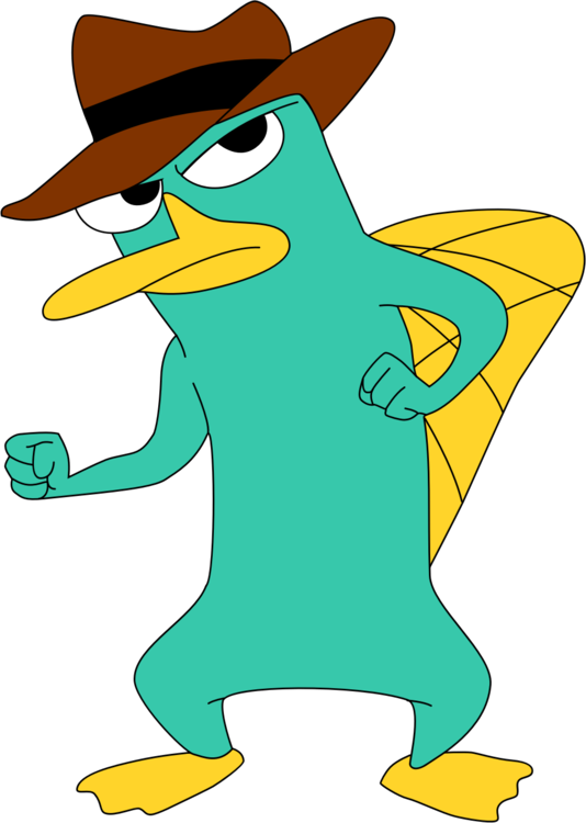 Perry The Platypus Png Isolated Image (white, teal, maroon, black, gold)