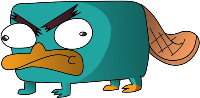 Perry The Platypus Png Isolated Photo (black, white, teal)