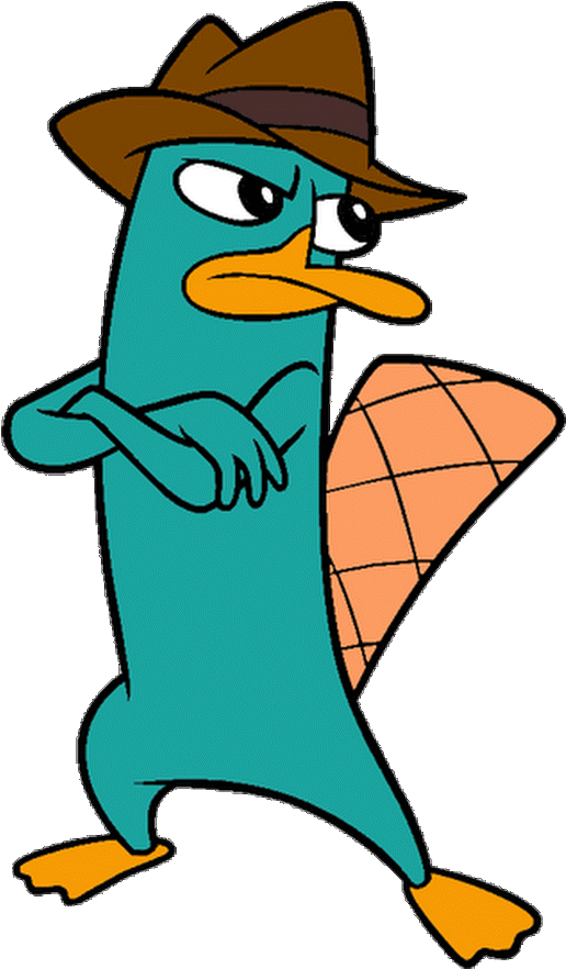 Perry The Platypus Png Isolated Pic (teal, orange, olive, salmon, black)