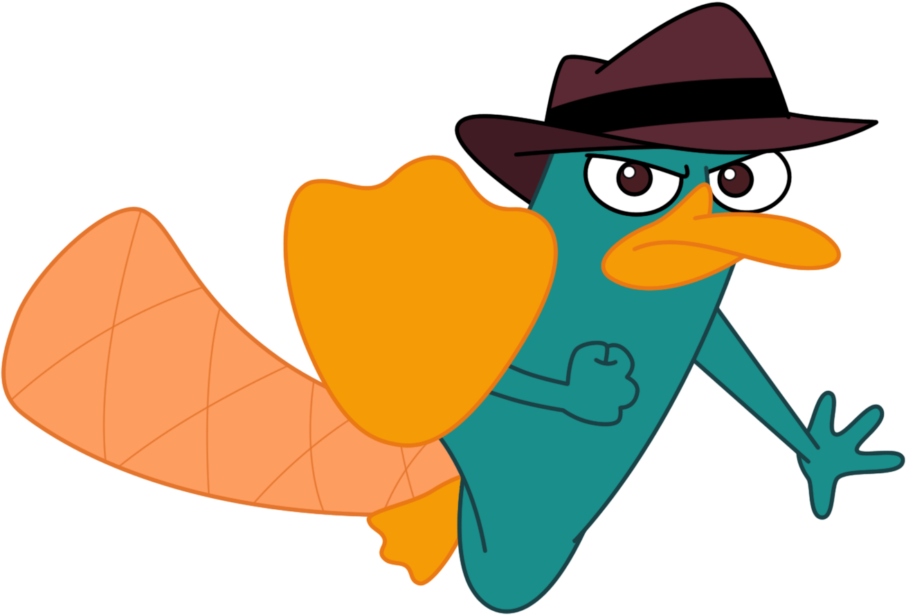 Perry The Platypus Png Photo (teal, maroon, orange, salmon, black)