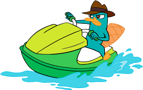 Perry The Platypus Png Pic (white, teal, greenish blue, black, gold)