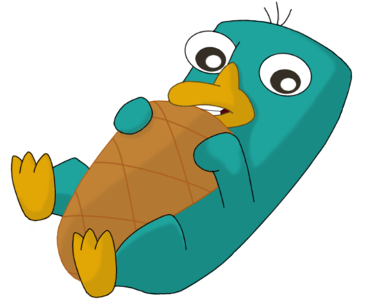 Perry The Platypus Png (white, teal, orange, chocolate, black)