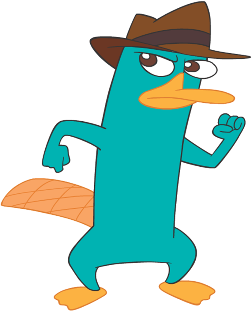 Perry The Platypus Transparent Png (teal, olive, orange, indigo, black)