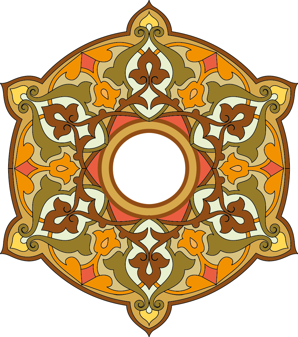 Persian Art Png Image (orange, white, salmon, olive)