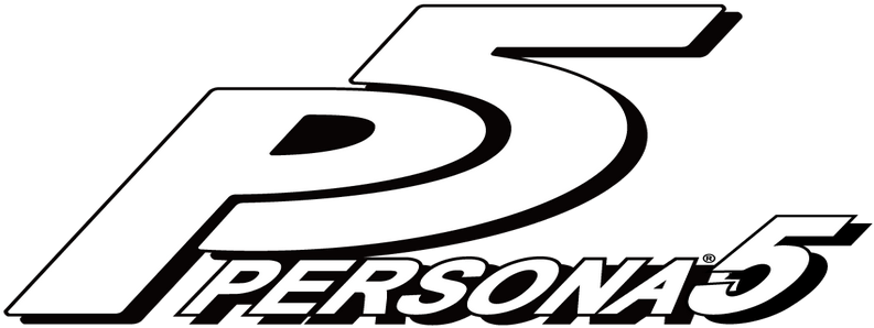 Persona 5 Logo Png File (white, silver, indigo, gray, black)