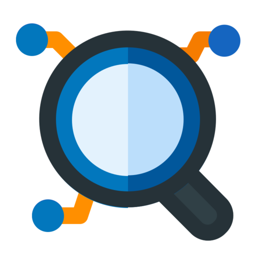 Research Free Png Icon (lavender, indigo, teal, black, orange)