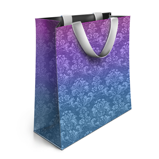 Designer Shopping Bag Png (silver, indigo, black, gray, white)