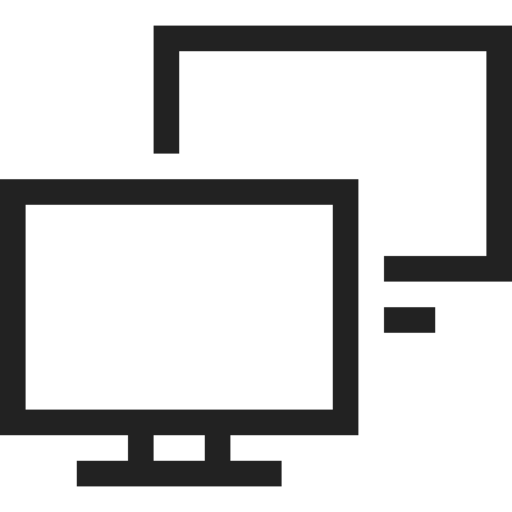 Desktop Double Monitor Screen Device Technology Free Transparent Png Icon Download (black)