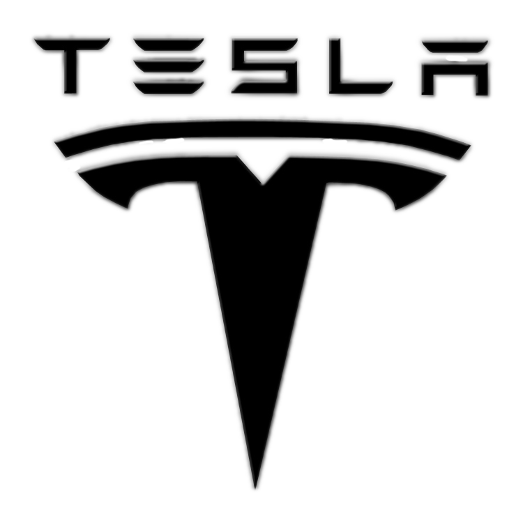 Tesla Logo Png Photo (black, silver, white)