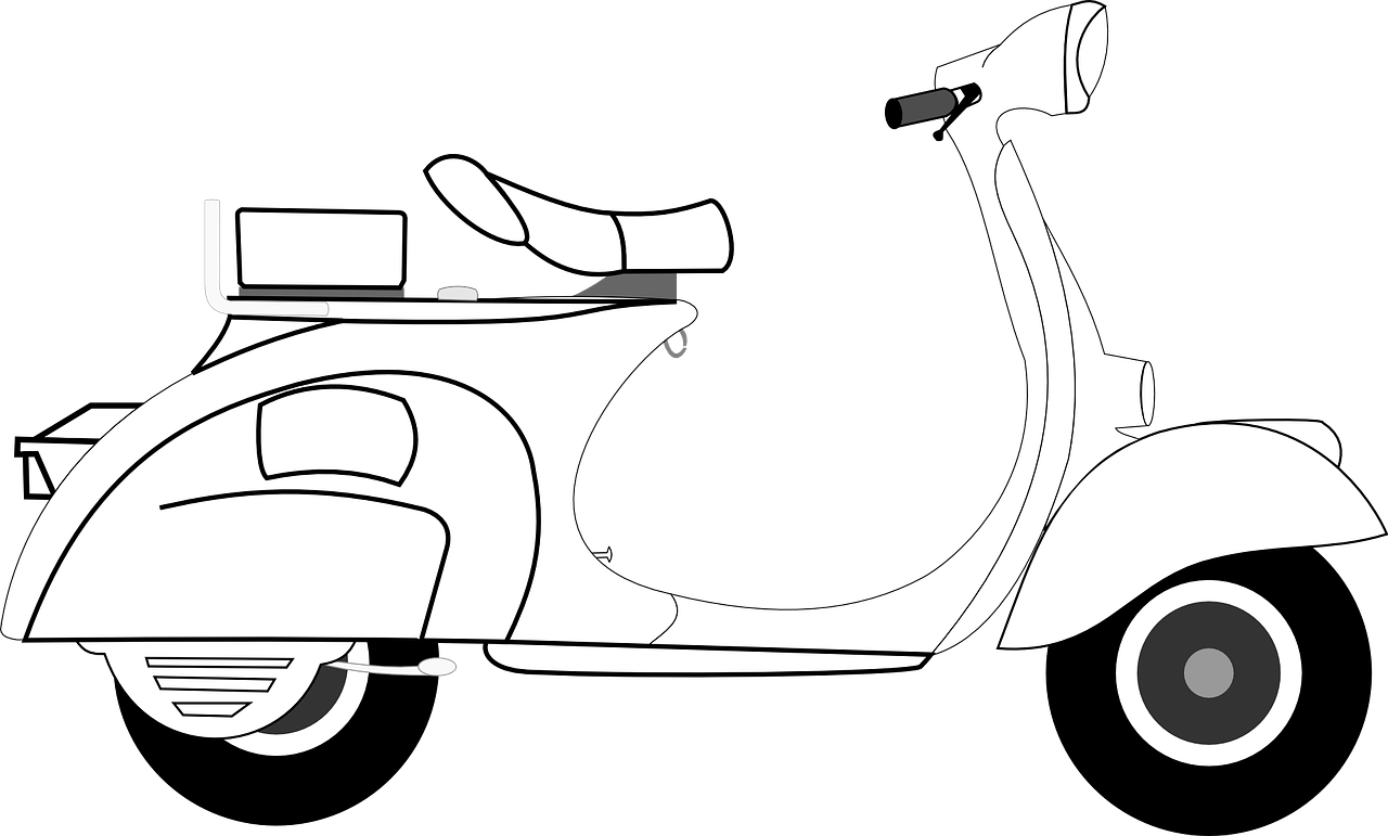 Vespa Png Isolated Photo (black, silver, lavender, white)