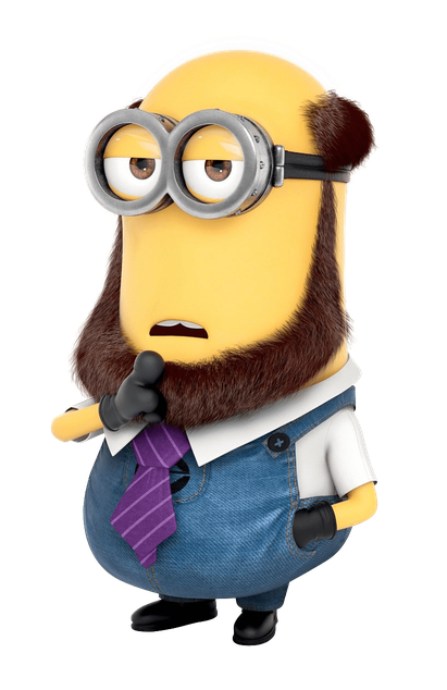 Despicable Me Bob Transparent Background (black, pink, salmon)