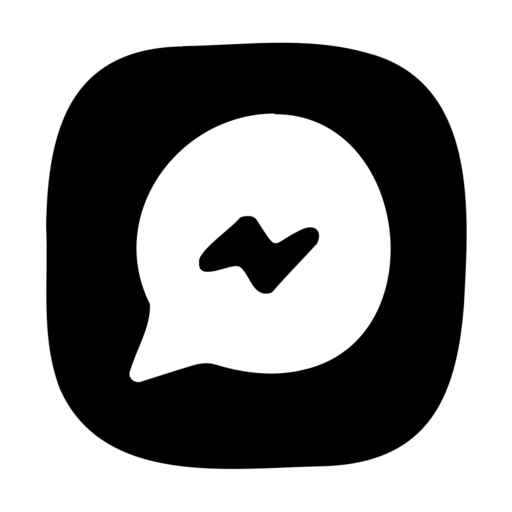 Messenger Free Png Icon (silver, white, black)