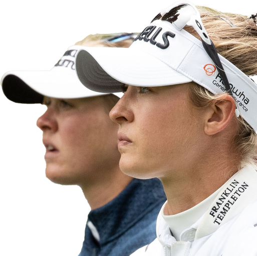 Jessica And Nelly Korda Olympic Player Background Png (white, black)