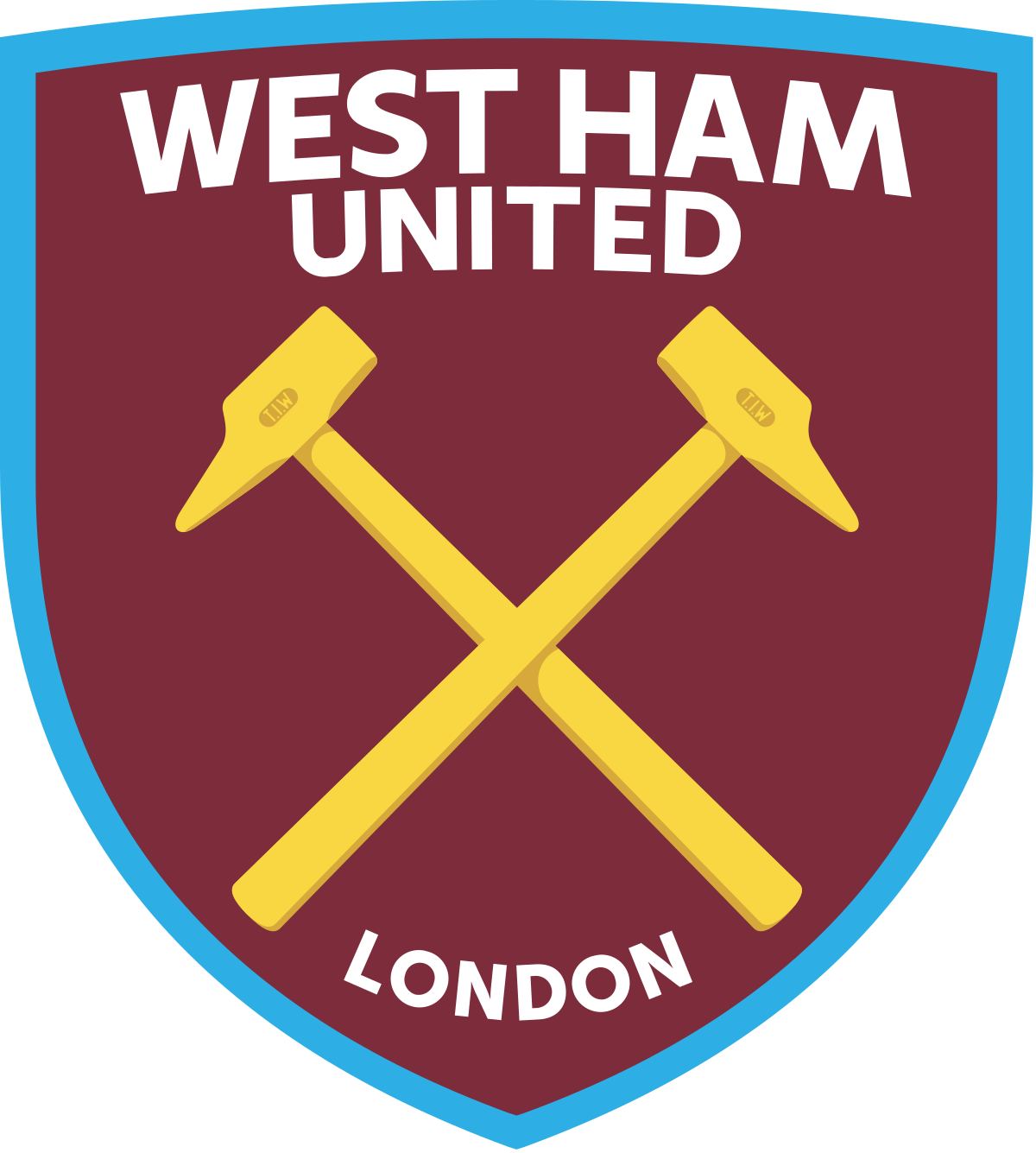 West Ham United F.C Png Hd (black, gold, maroon, white, greenish blue)