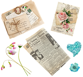 Aesthetic Newspaper Png Photo (silver, pink, black)