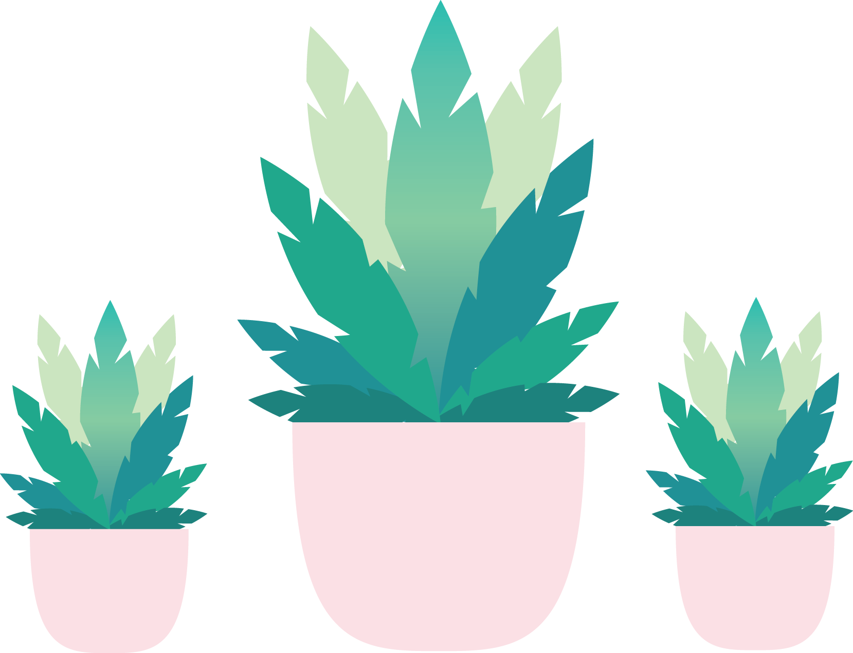 Aesthetic Plant Png Isolated Image (teal, white, silver, beige, mint)