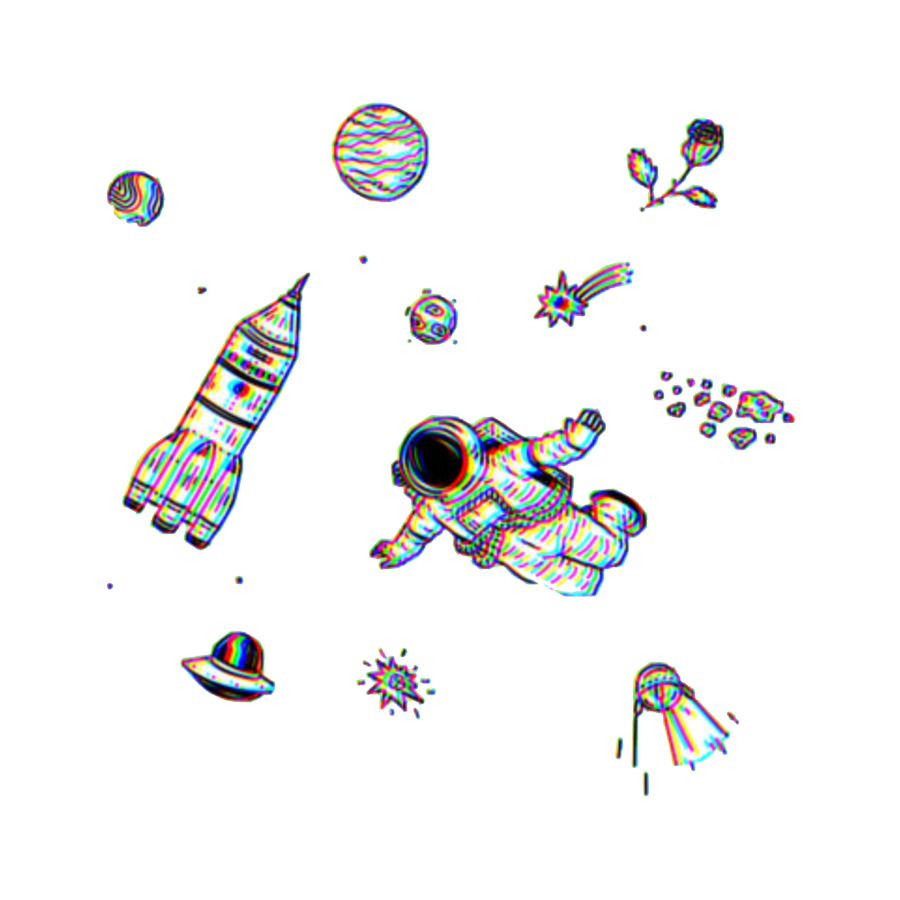 Aesthetic Space Png (black, white)