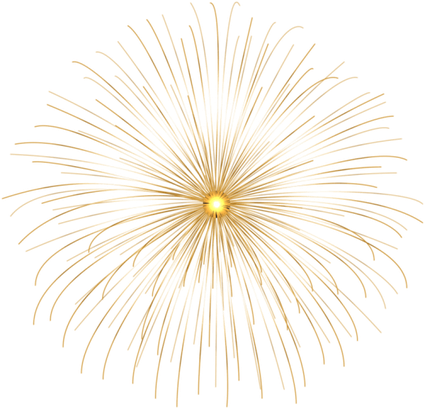 Festive Gold Fireworks Png Clipart (black)