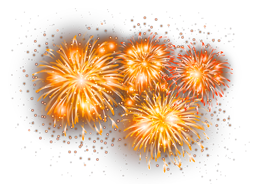 Festive Gold Fireworks Png File (black)