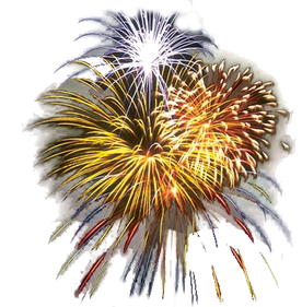 Festive Gold Fireworks Transparent Png (black, white)